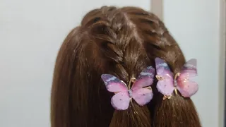 #hairstyle #easyhairstyle #openhairstyle #cutelook #butterfly ❤️