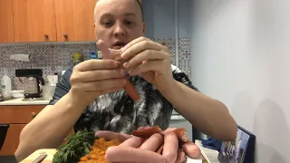 Сосиски|обжор|горчица|Анекдот от Бати| МУКБАНГ mukbang eating