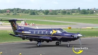 Good Looking Air Corviglia Pilatus PC-12/47E - Close Up Take off - Gloucestershire Airport