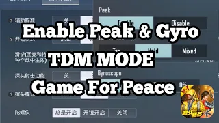 How to Enable Peak And Gyro On TDM Game For Peace (PUBGM CN)