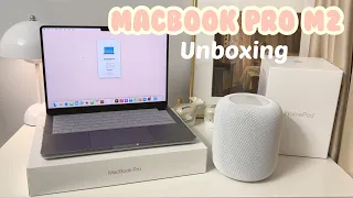 MacBook Pro M2 14" Unboxing & HomePod 📦