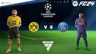 Gameplay FC 24 PS4 - Dortmund vs PSG | Semifinal Liga Champions UEFA 2023/24