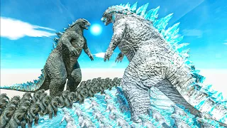 Legendary Godzilla War - Growing Godzilla 2014 VS FROSTBITE GODZILLA Shimo, Godzilla Size Comparison