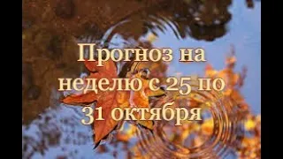 Прогноз на неделю с 25 по 31 октября 2021 года.