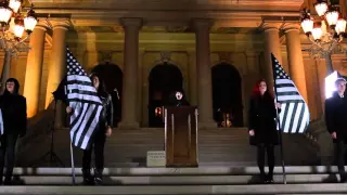 Satanic Temple's first performance of their Ekphrasis ceremony outside the State Capitol