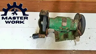 Restoration Of Rusty Old Bench Grinder - Restore Tool Grinding Machine