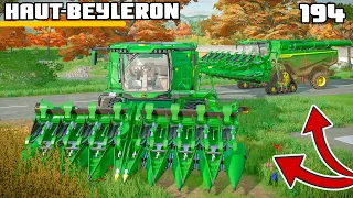 DUAL COMBINING + ERECTING MEGA TURBINE | Farming Simulator 22 - Haut-Beyleron | Episode 194