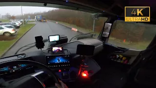 POV Driving Mercedes Actros Gigaspace 1848 in Germany🇩🇪. Way to Neu Wulmstorf. Cockpit view 4K