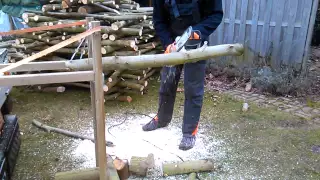 Firewood log Holder DIY brandhout  Stihl Fast cheap easy best