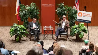 Beto O'Rourke and Evan Smith discuss "The Future of Democracy" at the LBJ School