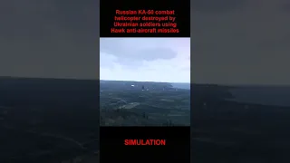 Russian KA 50 combat helicopter destroyed by Ukrainian soldiers using Hawk anti aircraft missiles