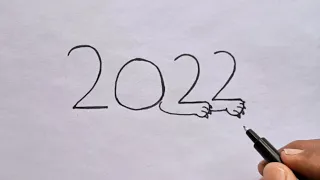 How To Turn Number 2022 Into Lion |  Step By Step Drawing