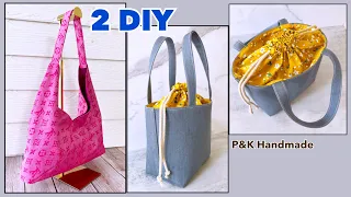 2 IDEAS TOTE BAG | DIY CUTE TOTE BAG SEWING TUTORIAL | SEWING BAG MAKING AT HOME |