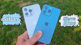 iPhone 13 Pro Silver vs Sierra Blue Color Comparison!