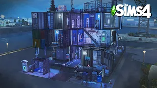 Cyberpunk Container House | The Sims4 Stop Motion Build | NoCC |【シムズ４建築】