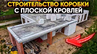 Строительство коробки одноэтажного дома с плоской кровлей и навесом // Благоустройство.рф