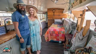 DIY School Bus w/ Art Studio - Tiny House Living