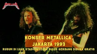 Konser METALLICA Jakarta 1993, Rusuh di Luar Stadion Lebak Bulus Gerbang Dibuka Gratis