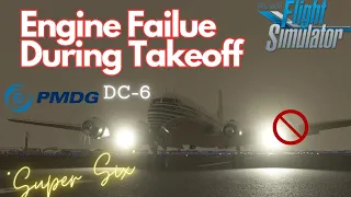 PMDG DC-6 Engine Failure During Takeoff - ILS Approach in IMC - Microsoft Flight Simulator