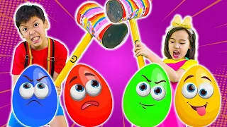 Surprise Eggs When Mom's Away Song | Hokie Pokie Kids Videos