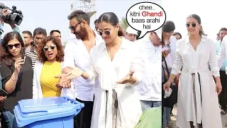 Kajol's Unbelievable TANTRUMS in front of Ajay Devgn while cleaning up garbage on Mahim beach