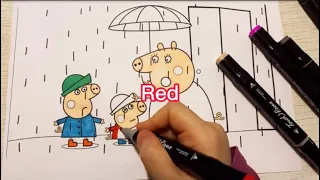 Coloring peppa pig Nursery rhymes song  peekaboo