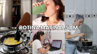 ROTINA MATINAL 5AM | Trabalho, hábitos SAUDÁVEIS & PRODUTIVOS para alcançar o sucesso