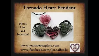 Tornado Heart Glass Pendant by Jeannie Cox