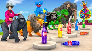 Max Level Squeeze Ball Game Cow Mammoth Gorilla Dinosaur Lion Buffalo Choose the Right Mystery Drink