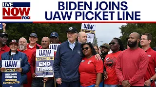 Biden joins UAW picket line in Michigan, stands with autoworkers  | LiveNOW from FOX