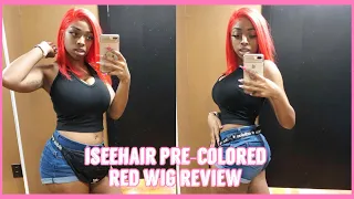 ISEEHAIR | PRE-COLORED RED WIG REVIEW