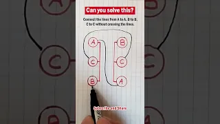 Connect A to A, B to B and C to C to solve it! #shorts #maths #puzzle