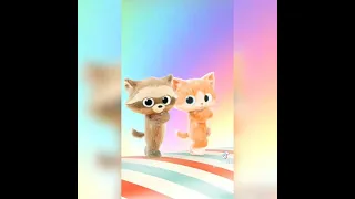 Ennie and Yoyki енот лиса и кот танцует  эни и йоки. raccoon and cat dancing, ennie and yoyki dance