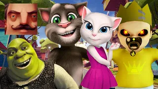 Hello Neighbor - My New Neighbor My Talking Angela Shrek Baby In Yellow Baldi Gameplay Walkthrough