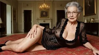 Natural Older Women Over 60 | Beautiful Black Lace and Satin