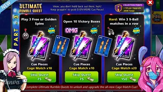 NEW ULTIMATE RUMBLE QUEST SET 3 ALL QUESTS COMPLETED + CLAIMING CAGE MATCH CUE FREE 40x PIECES!! 😱🤩