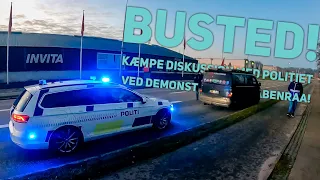 MINI VLOG, BUSTED! Kæmpe diskussion med Politiet ved Demonstration i Aabenraa, #TeamLoudnProud