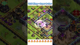 Th15 Blimp + Super Archer Attack 🔥🔥 Clash of clans | #coc #india #india #clasherszone #shorts