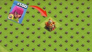 500x Max Archer's Vs full Cannon base experiment🤩🔥unlimited troops #viral #clashofclans #experiment