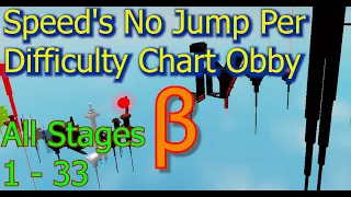 Speed's No Jump Per Difficulty Chart Obby: β (All Stage 1 - 33) | Roblox Obby