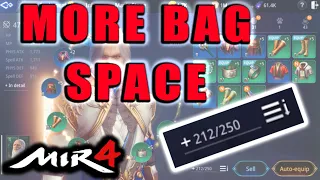 MIR4 - Quick Tips - HOW TO GET MORE BAG SPACE!  Copper for more Inventory Slots!  Carry More Items!