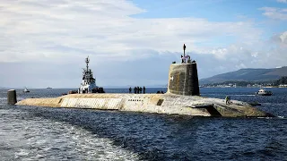 Bomber comes home. Vanguard class submarine returns to Faslane after long patrol