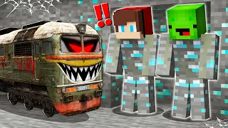 How JJ and Mikey Became DIAMOND ORE And Escape From SCARY TRAIN ? - (Maizen)