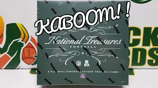 $800 Unboxing. 2018 National Treasures Football Hobby Box. KABOOM!!!