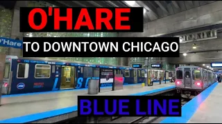 Riding the Chicago Train - From O'Hare to Downtown Chicago ( Blue Line)