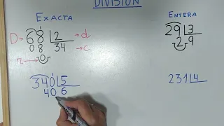 División exacta y entera. 4º Primaria.