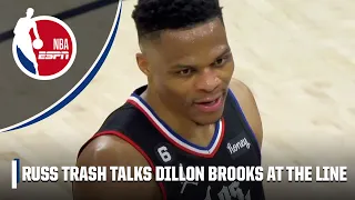 Russell Westbrook calls Dillon Brooks 'trash' at the FT line 👀