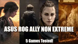 Asus Rog Ally Non Extreme | AMD Ryzen Z1 | 5 Game Performance Test | handheld gameplay