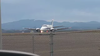 Kingair C90 Startup, taxi and takeoff at KCVO - Corvallis Airport - (Ameriflight Cargo)
