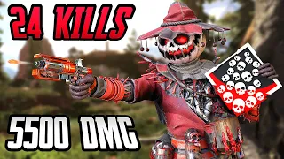 BLOODHOUND 24 KILLS & 5500 DAMAGE WITH HEIRLOOM (Apex Legends Gameplay)